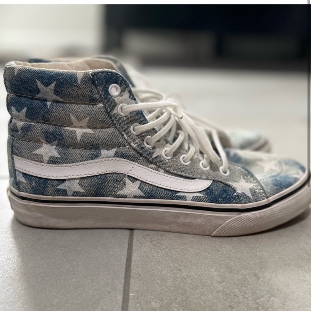 Denim stars vans high tops